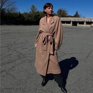 Na Nin Christine Coat Tan Linen Cotton Brown Jacket sz L